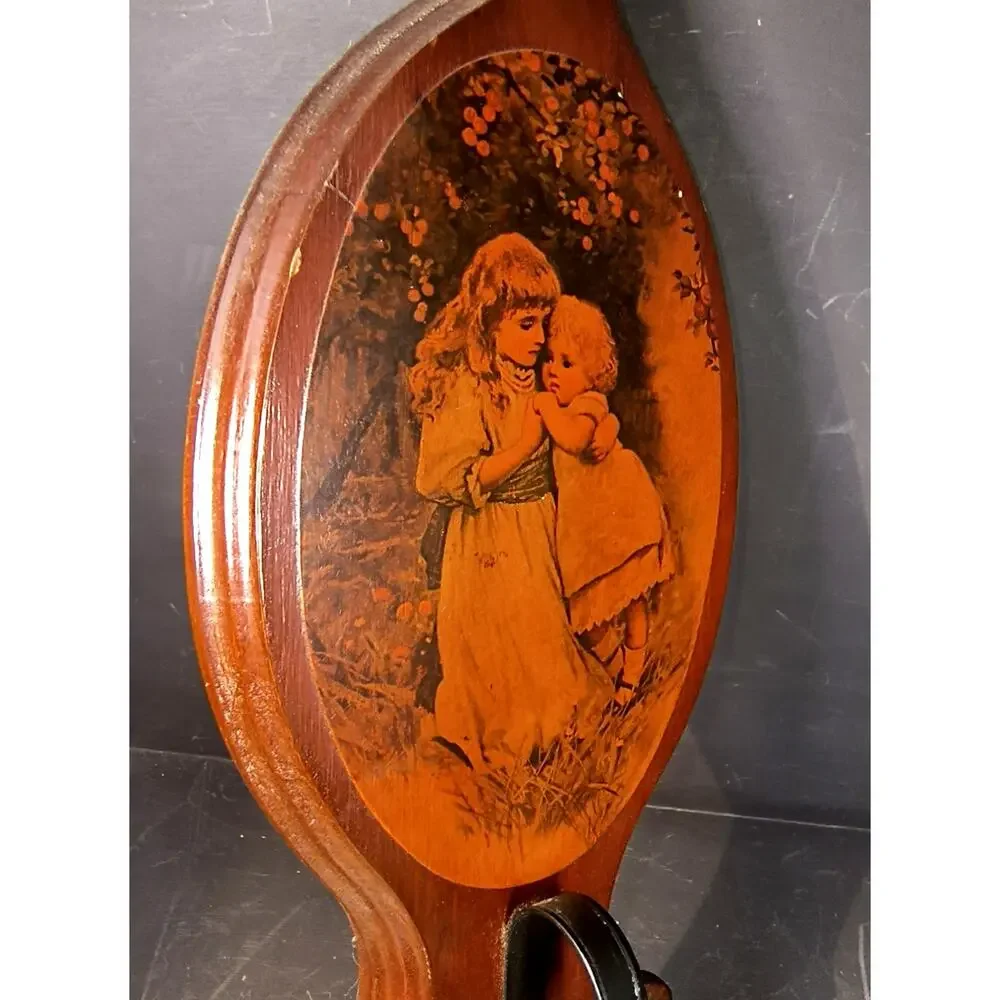 1815.  Wooden Wall Candle Sconce Decoupage Age of Innocence Wrought Iron